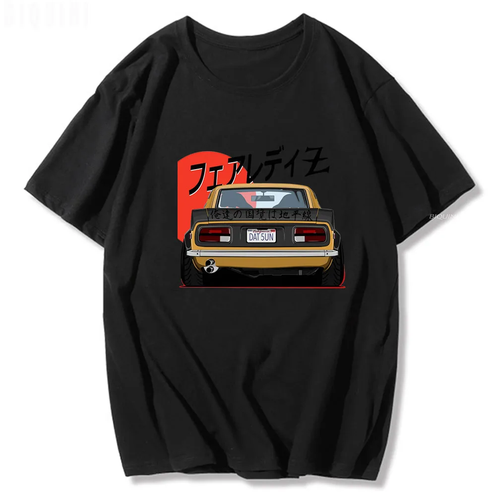 JDM T Shirts Art Print Japanese Style Retro Car 90s 100% Cotton Summer EU Size Tops Casual Harajuku Short Sleeve Loose