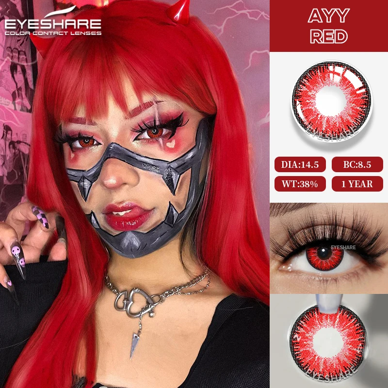 EYESHARE  1Pair Color Contact Lenses For Eyes AYY Anime Cosplay Colored Lenses Blue Halloween Lenses Contact Lens Beauty Makeup