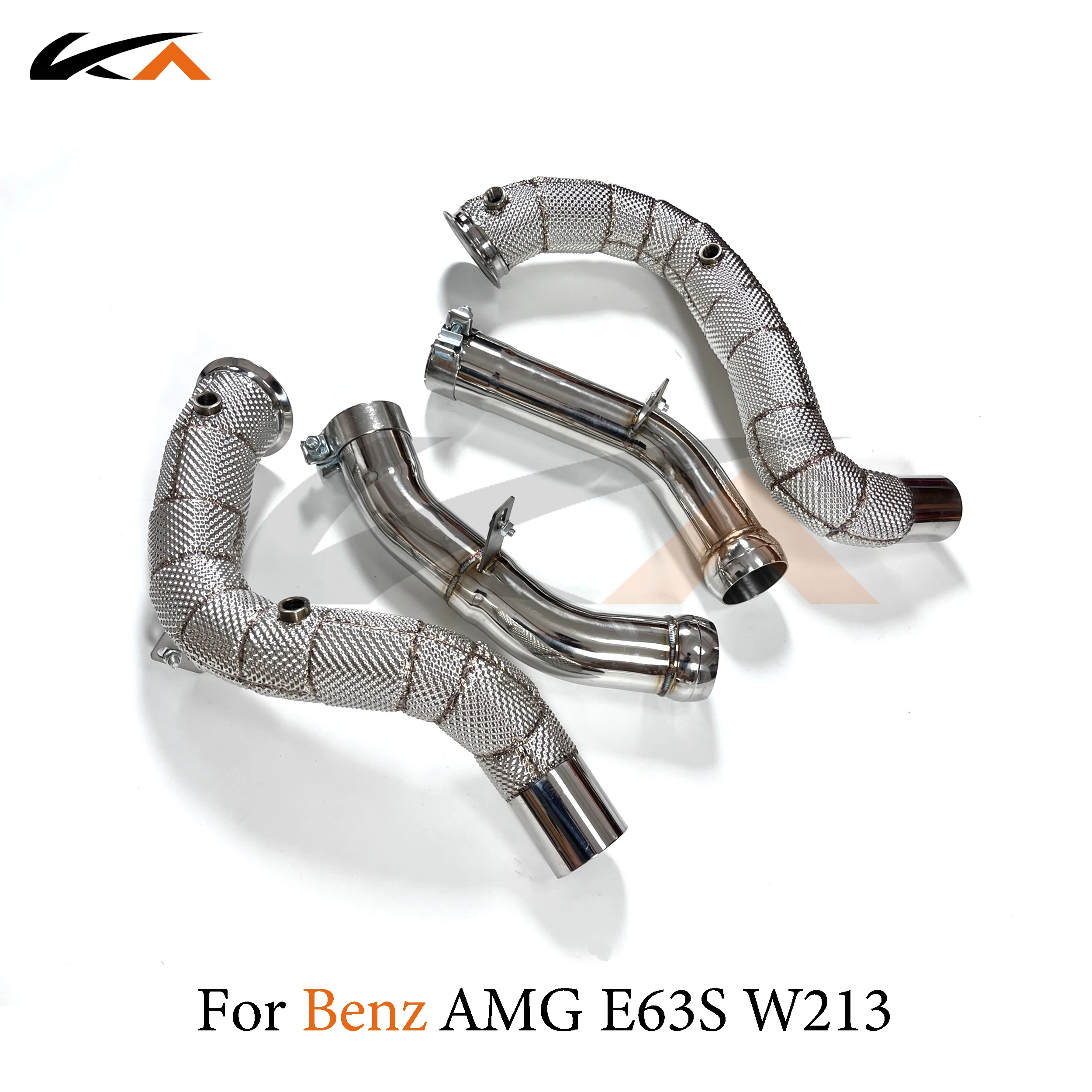 KA Tuning downpipe exhaust SS headers for Mercedes-benz AMG E63S W213 4.0T axle pipe performance parts heat shield catalysis
