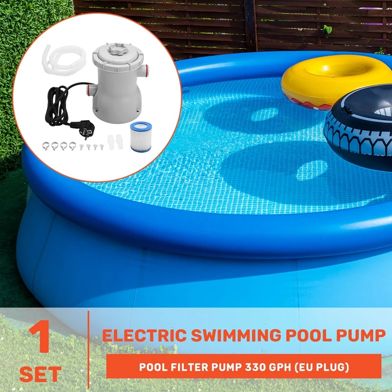 Pool Filter Pump, 330 GPH Paddling Electric Pool Filters Small Pool Filter Pump