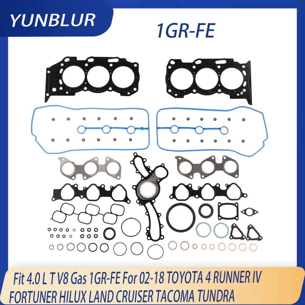 

Engine Parts Full Gasket Set Fit 4.0 L T V8 Gas 1GR-FE For 02-18 TOYOTA 4 RUNNER IV FORTUNER HILUX LAND CRUISER TACOMA TUNDRA