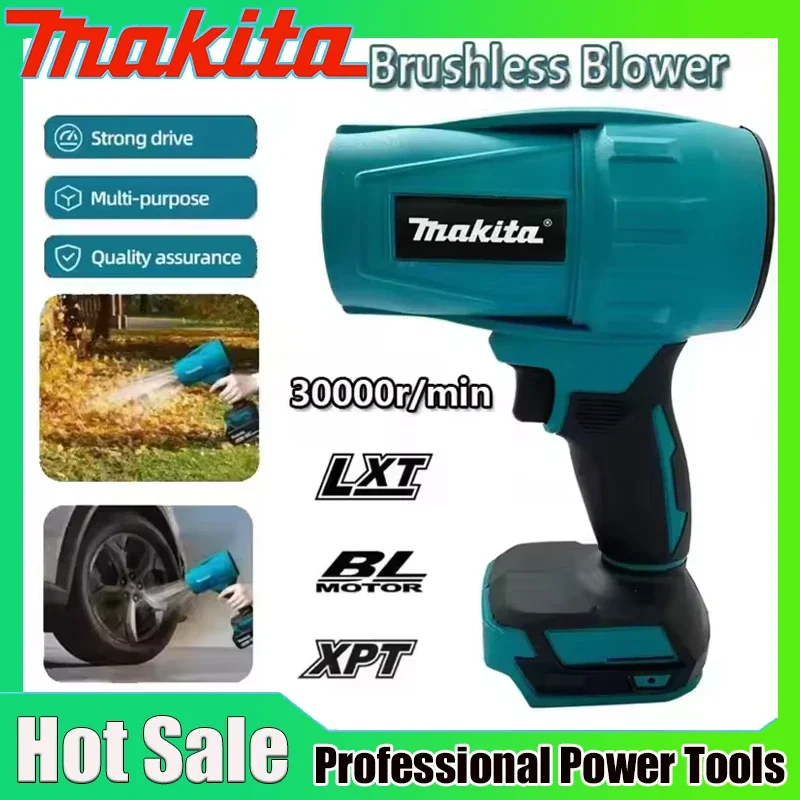 マキタ-30000rpm-強力ブロワー-ターボジェットファン-18v-電動エアダスター-風速ターボ-充電式-ライト付き-車用清掃ツール