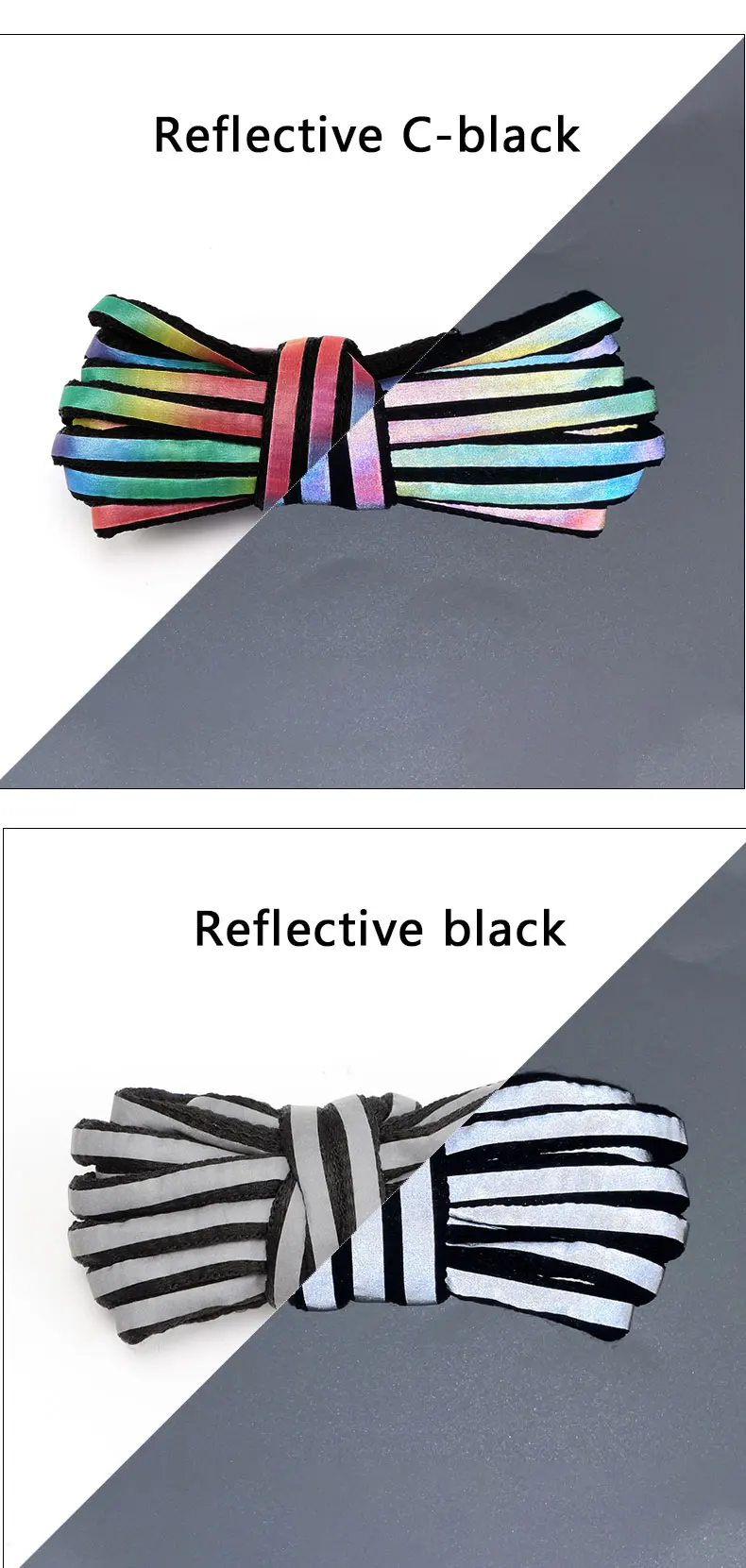 Leuchtende Halbkreis-Schnürsenkel, flache, runde, reflektierende Schnürsenkel, bunte, sternförmige Laserschnürsenkel für Sportschuhe, Basketballschuhe – Detail 12