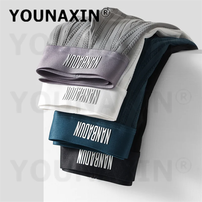 5 Pieces Men's Ice Silk Athletic Boxer Briefs Breathable Long Leg Indoor Yoga Fitness Running Sports Underwear M L XL 2XL