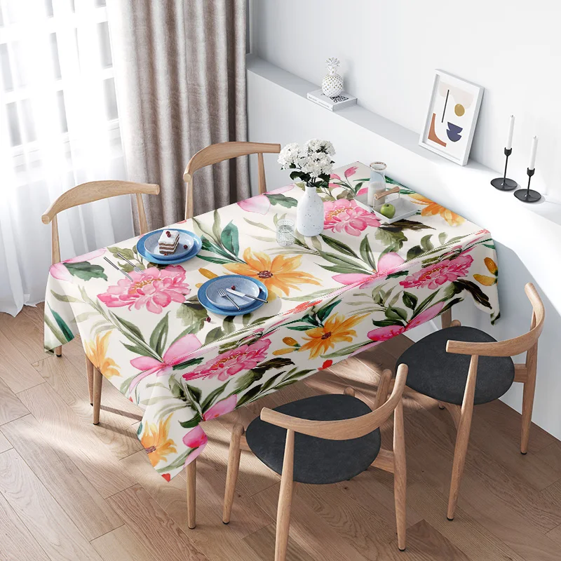 Mantel floral vibrante: perfecto para reuniones de primavera Una elegante mantel con una colorida estampado floral que brilla