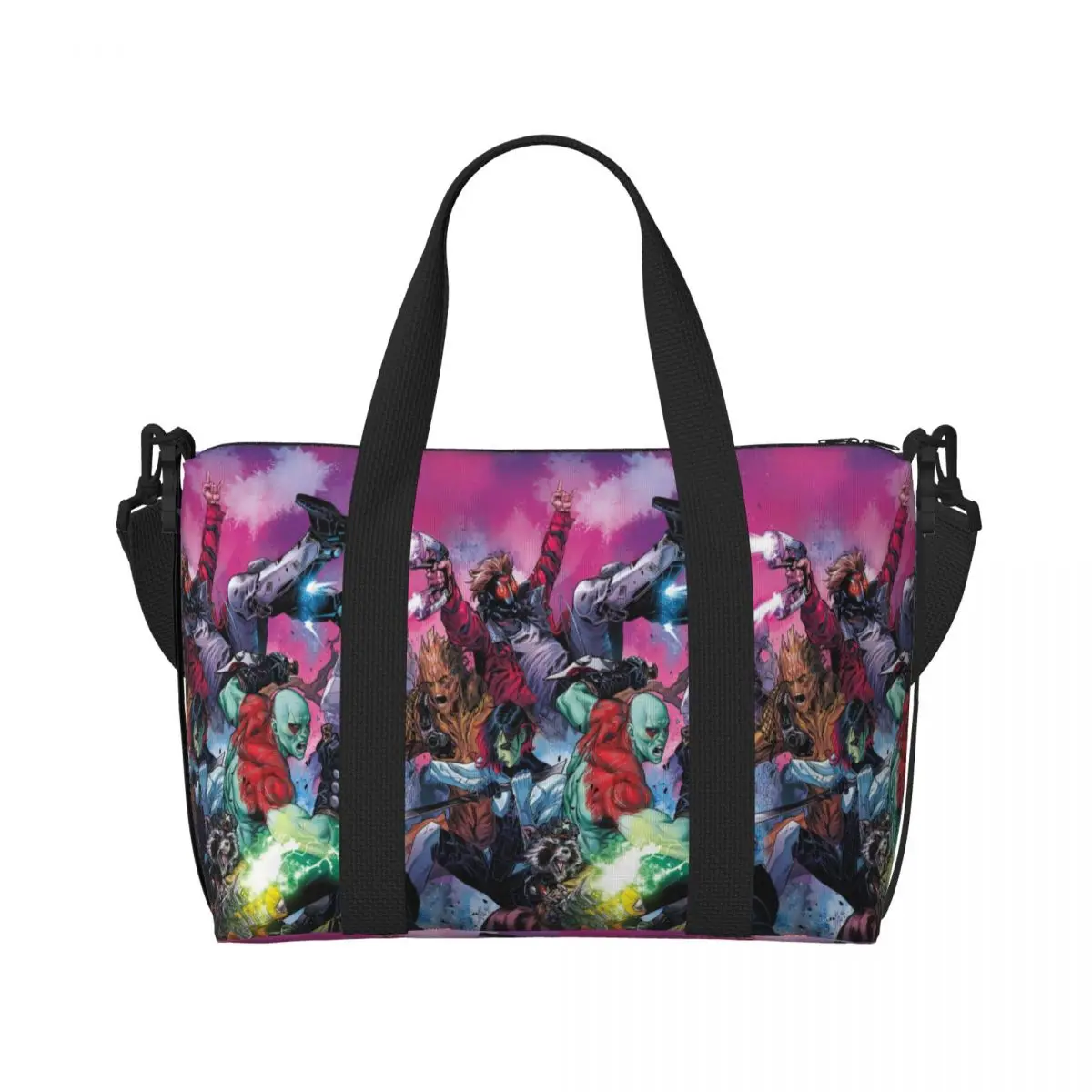 Custom Guardians Of The Galaxy Comic Beach Tote Bag Women Large Compartment Beach Gym Travel Bags