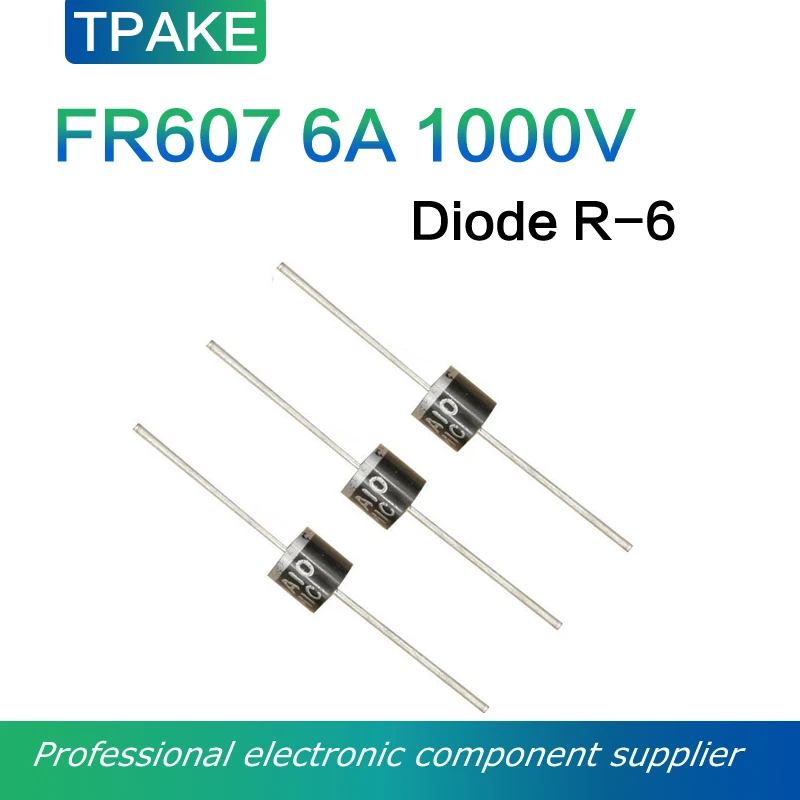 5pcs Fr607 6a 1000v R-6 Fast Recovery Diode