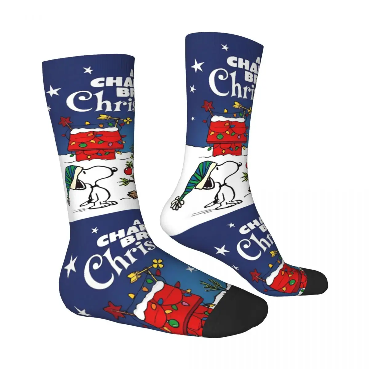 Medias de Navidad de Snoopy de Charlie Brown, calcetines novedosos de diseño cómico, calcetines antibacterianos de otoño, calcetines suaves Unisex para hombres al aire libre