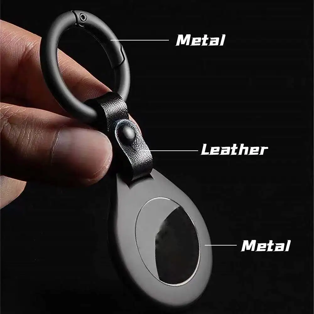 For Airtags Case Metal Keychain for Apple Air Tag Leather Connect Matte Anti-lost Tracker Locator Cover for Pet Bag Luagge