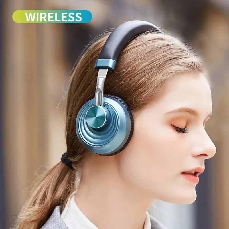 Cuffie in metallo retrò cuffie grandi Bluetooth senza fili che eseguono auricolari universali per schede musicali in Standby Extra lunghe per