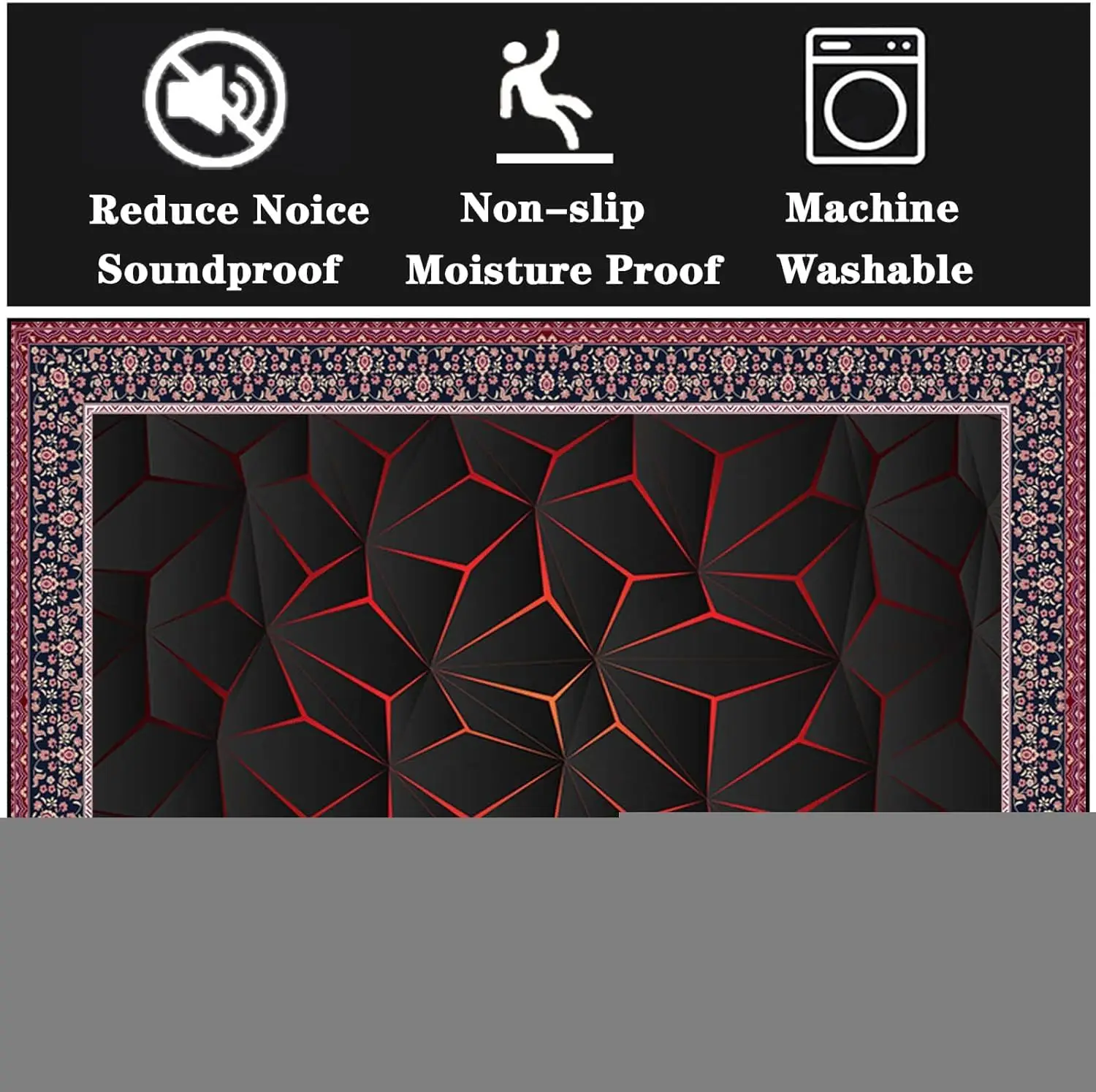 Sound-Absorbing Drum Mat for Electronic Drums, Non-Slip Anti-Noise Floor Mat, Soundproof Practice Rug for Acoustic Drums