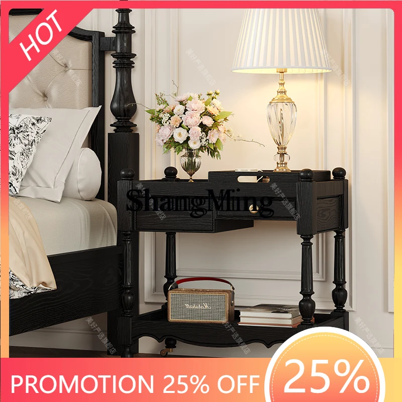 

Новая многофункциональная передвижная тумба-столик из массива дерева SM для гостиной, прикроватная тумба-полка, передвижной приставной столик