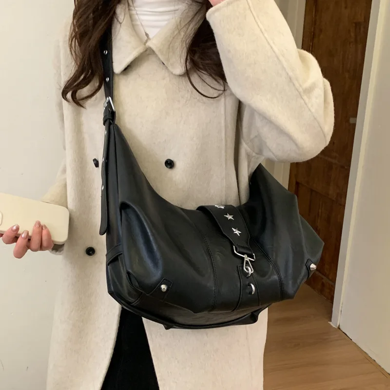 حقيبة زلابية عتيقة 2025، محفظة كتف عصرية للنساء، حقيبة كروس بسيطة، حقيبة أنيقة من النهار إلى الليل، حبال مزخرفة #4