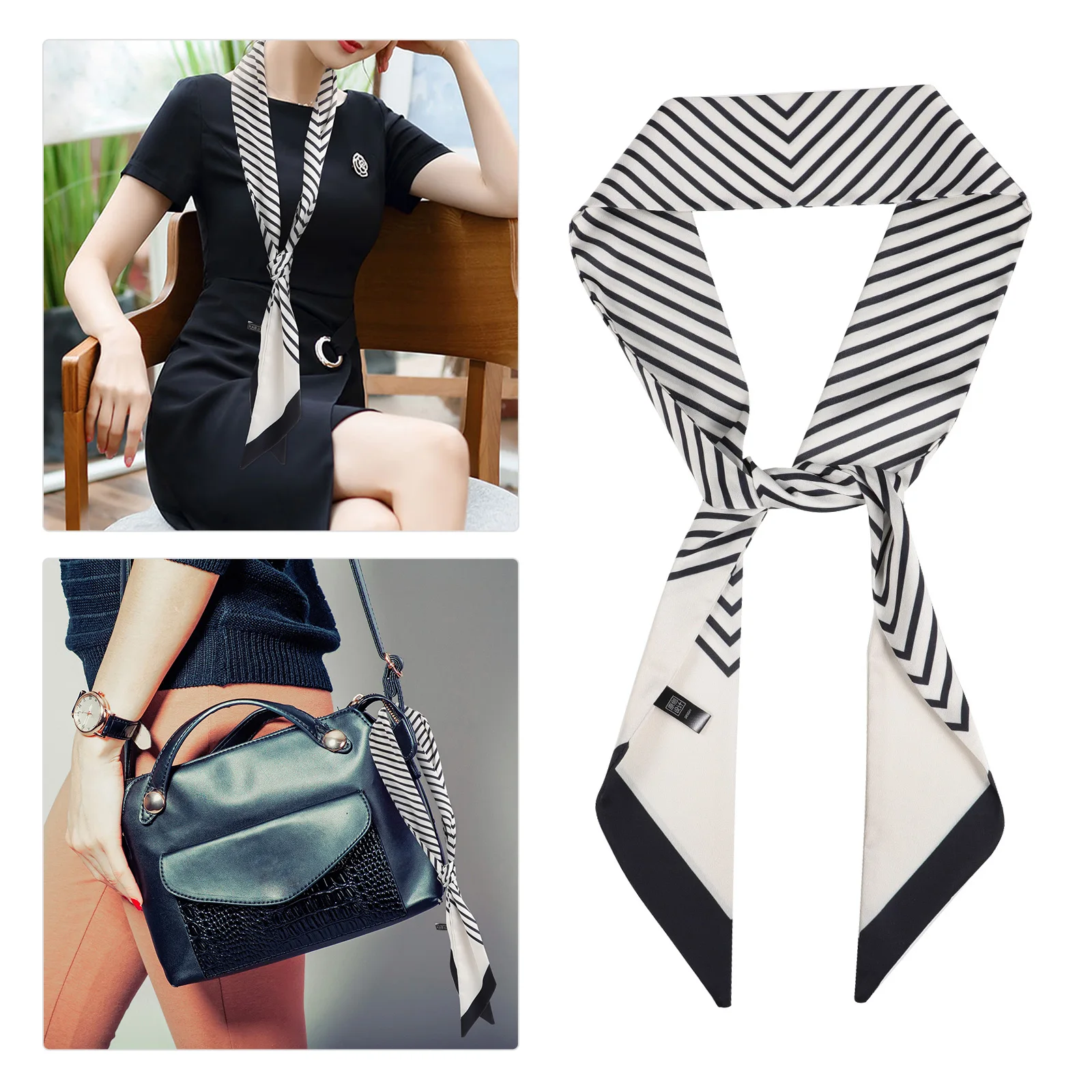 

Simulated Silk Scarf Lightweight Breathable Hairband Wrist Wrap Bag Decor Neck Accessory Versatile Ponytail Holder Fashionable