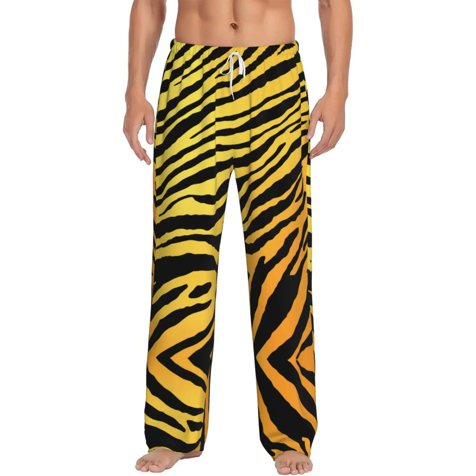 

Мужские пижамы с рисунком тигровой кожи, пижамные брюки, брюки для отдыха, штаны для сна