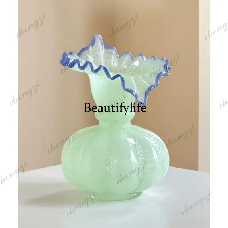A95 art glazed glass vase desktop flower arrangement home decoration gift