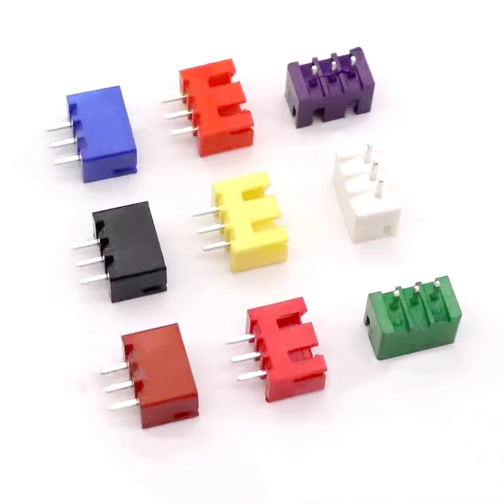 50PCS XH2.54 Connector 2.54MM Housing Color Rubber Shell Straight Pin Curved Pin 2P 3P 4P 5P TJC3 Connector Color Plug