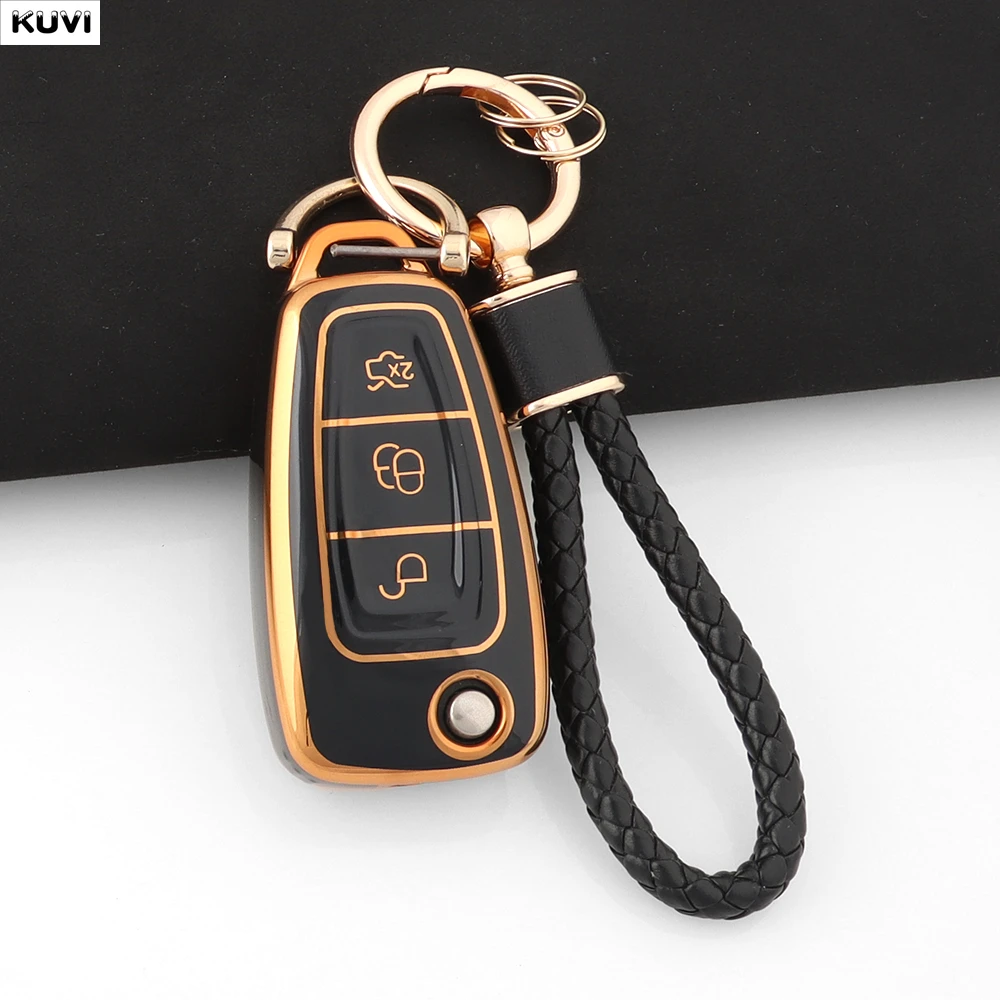 Picture 4: Soft TPU Car Flip Key Case Cover Shell For Ford Ranger C-Max S-Max Focus Galaxy Mondeo Transit Tourneo Custom Fob Accessories