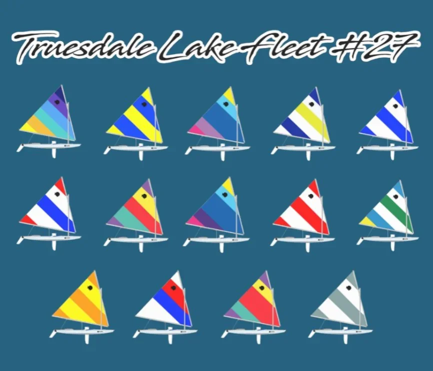Truesdale Lake Sunfish Fleet. Fashion Sail Colors Design T-Shirt. Summer Cotton O-Neck Short Sleeve Mens T Shirt New S-3XL