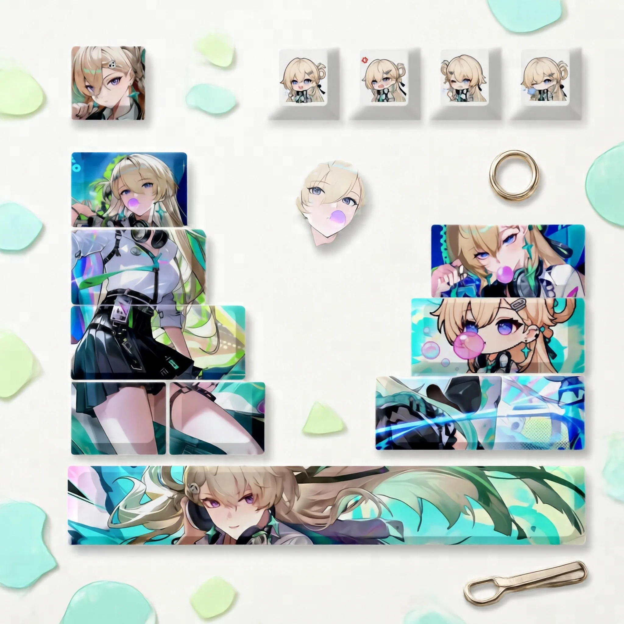 14 Key/set Lynae Pbt Keycaps Wuthering Waves Wear Resistant Mechanical Keyboard Original Height Anime Keycap Set Gift