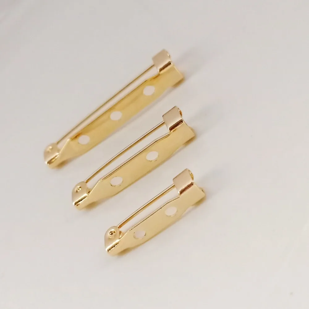 

14k Gold-plated Brooch, Simple Clasp, Safety Three-hole Pin, Buckle, Korean Version Diy Accessory