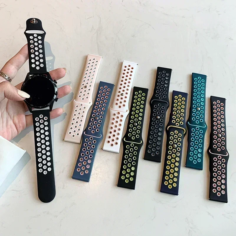 20 22mm Breathable Silicone Strap For Amazfit T-Rex 3 Pro 48mm 44mm Sport Band For Amazfit Bip 6 5 3/Helio/Balance 2/GTS GTR 4 3 view 3