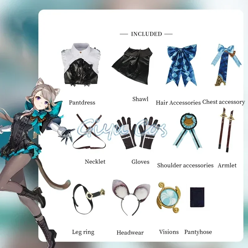 Lynette cosplay traje genshin impacto adulto carnaval uniforme anime trajes de festa de halloween masquerade feminino jogo #   1 #   W.