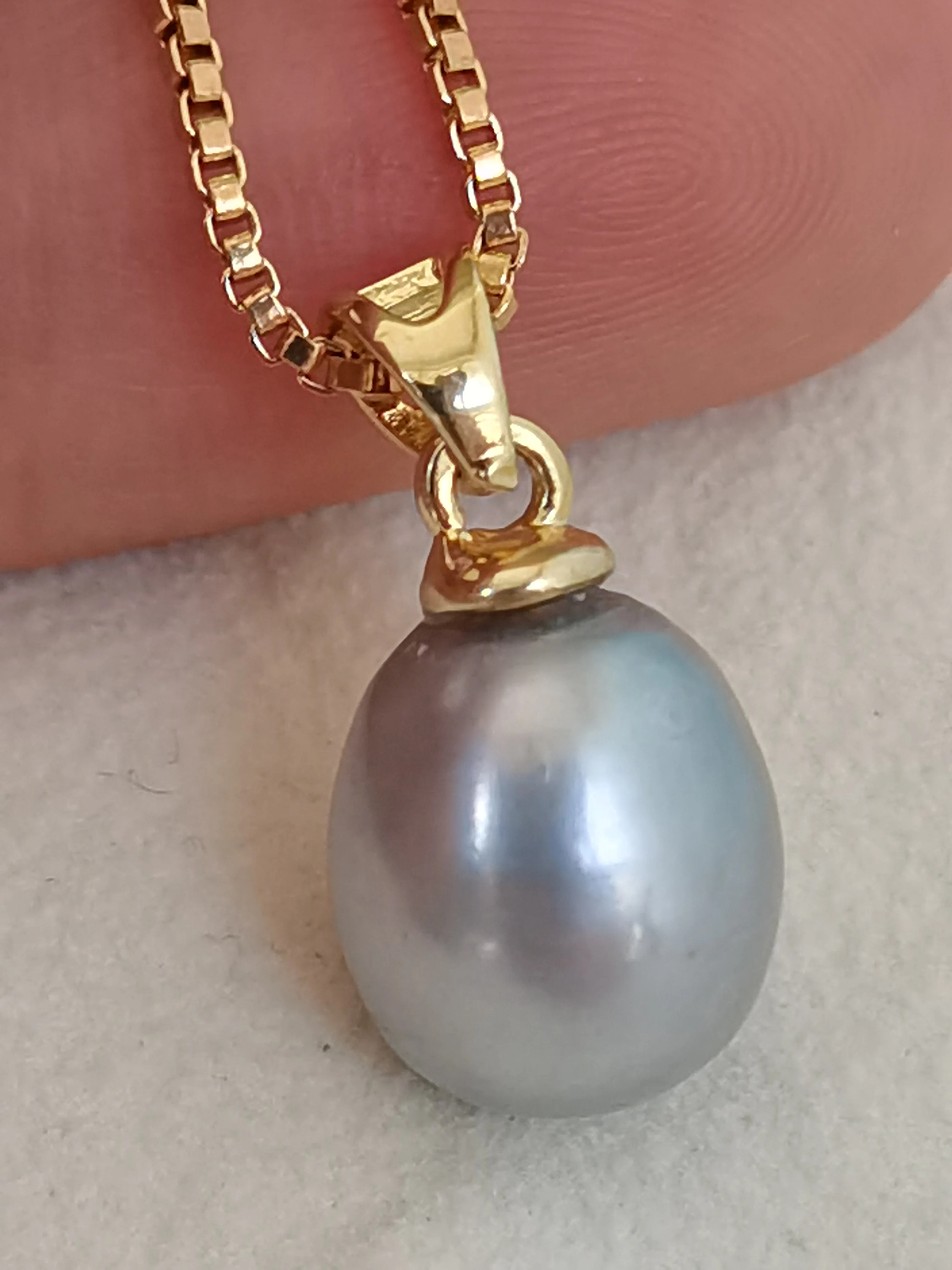 Only Gorgeous AAAAA Huge 10-11mm South Sea Gray pearl pendant necklace 18