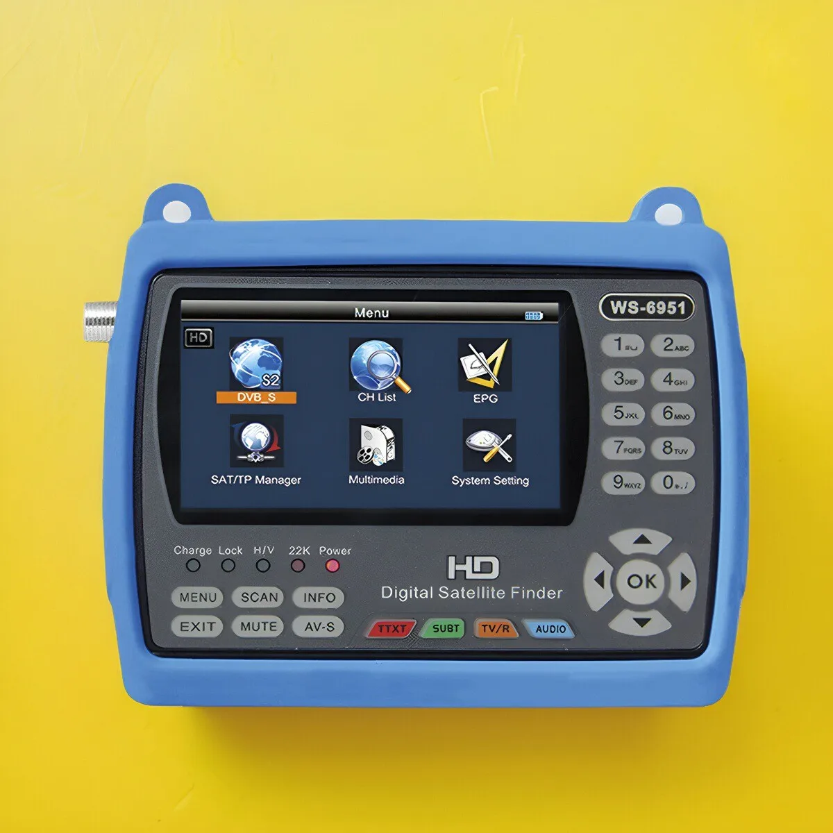 Satlink WS-6951 DVB-S/S2 Satellite Finder com compatível com MPEG-2/MPEG-4 e retroiluminação Satlink WS 6951 Medidor Localizador de sinal de TV