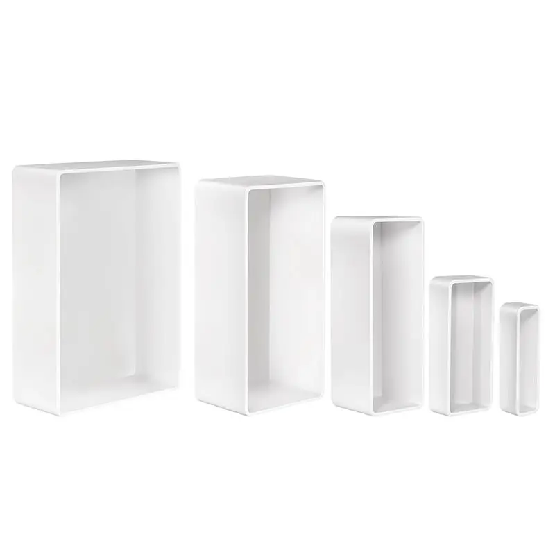 J1UL1N 5 Pcs Silicone Resin Molds Set With Wooden Support, Large Rectangle Epoxy Casting Molds For DIY Decor