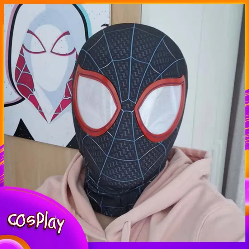 

Miles Spider Man COS Mask Halloween Cosplay Costumes Props Movie Superhero Adult Wearable Mask High Quality Headgear Men'S Gift
