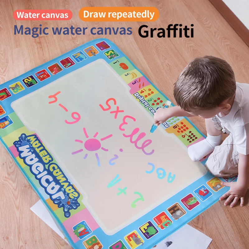 

Magic Water Drawing Mat Montessori Educational Graffiti Drawing Board Toys Painting Educational For Kids With Two Pens