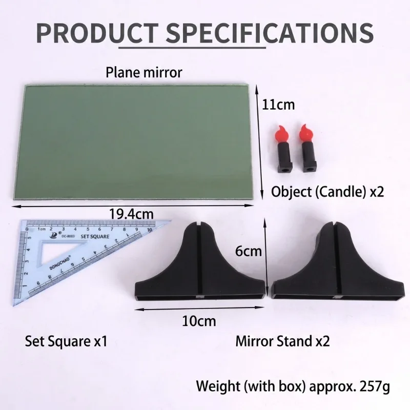 Plane Mirror Imaging Experiment Device Half Mirror Junior High School Physics Optical Experiment Equipment Teaching Instrument