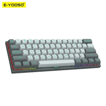 E-YOOSO Hz-61 RGB USB Mini 8K RT Mécanique De Jeu Clavier Magnétique Commutateur 61 Clé Filaire pour Ordinateur PC Portable détachable câble