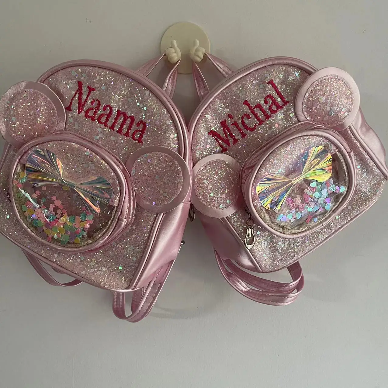 Nuova borsa per bambini con paillettes nome personalizzato simpatico cartone animato principessa ragazze zaino personalizzato bambini moda scuola materna zaini