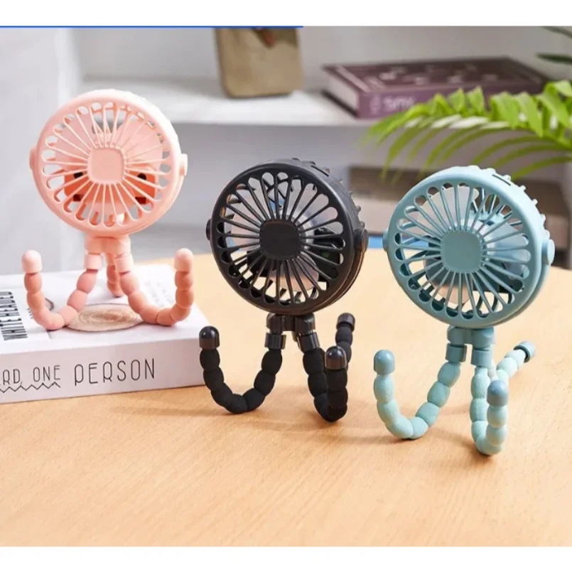 

Multi Functional Student Baby Stroller Portable USB Rechargeable Lithium Battery Octopus Mini Fan