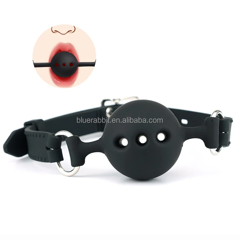 Silicone Ball Gag with Silicone Straps Wholesale Breathable Gag Balls Bondage SM Open Mouth Ball Gags