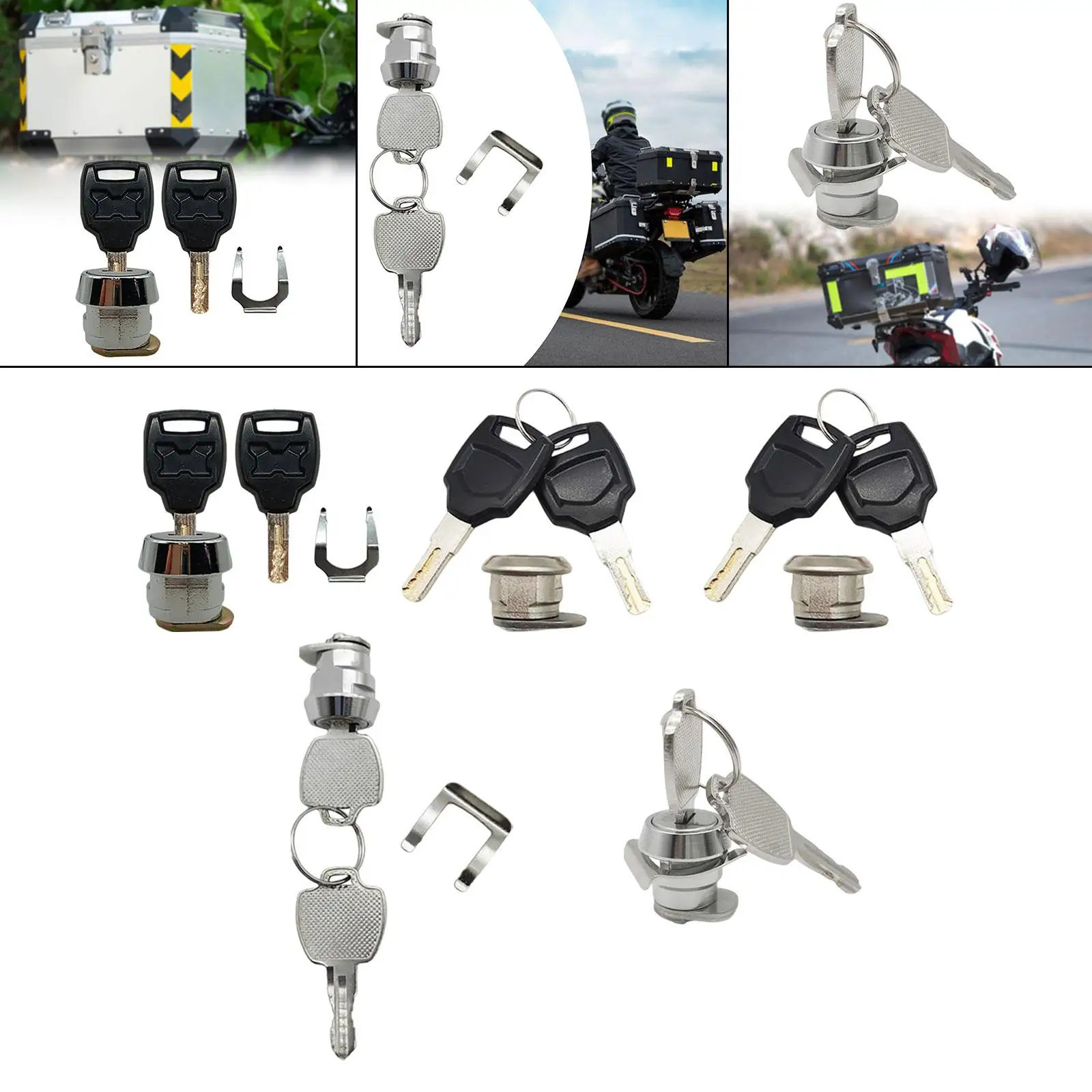 Universal Motorcycle Trunk Lock Aluminum Tail Box Cylinder Key Set Scooter Luggage Replacement Part Universal Motorcycle Trunk Lock Aluminum Tail Box Cylinder Key Set Scooter Luggage Replacement Part