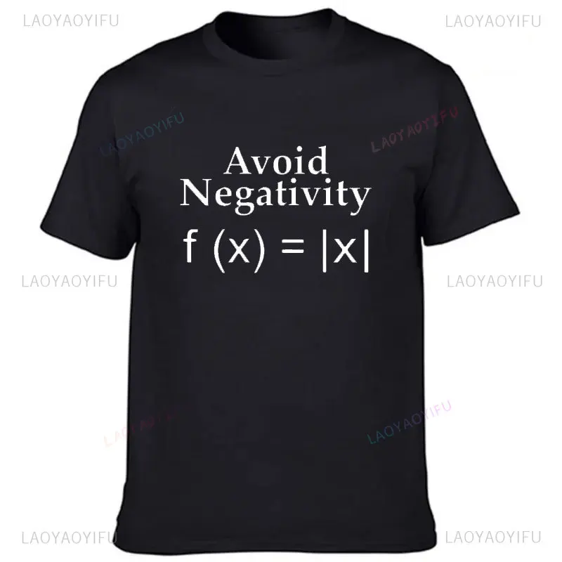 Avoid Negativity Funny Mathematics Absolute Value Cotton Tshirt Math Function Geek T Shirt Short-sleev Tees Clothes Ropa Hombre