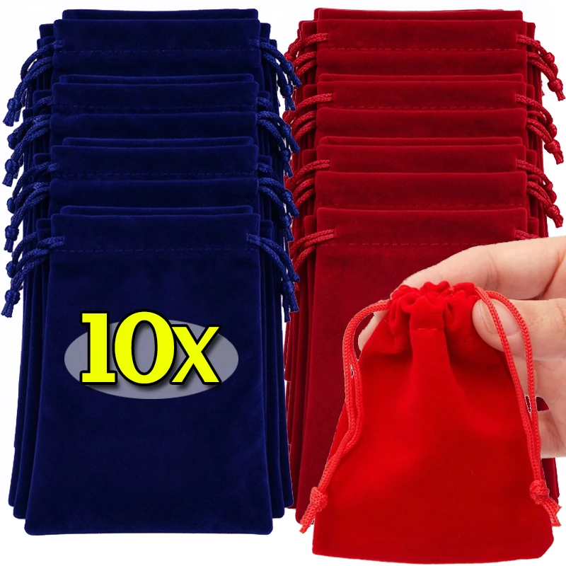 Jewelry Packaging Bags Multi Color Velvet Bags Wedding Jewelry Rings Necklaces Portable Drawstring Pouches Gifts Storage Bags