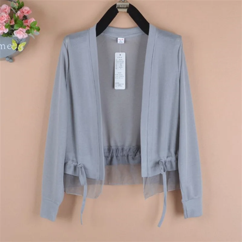 2024 Summer New knitted Cardigan Female Short Coat With Shawl Large Size Jacket Thin Sunscreen Air Conditioning Shirt Women Tops