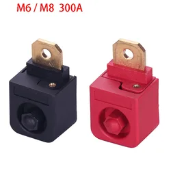 M6/M8 high current 300A power terminals square red/black for lithium battery inverter solar power terminals connectors