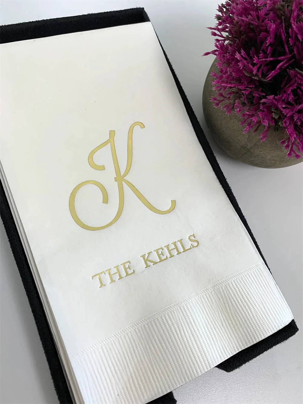 

50pcs Personalized Guest Towels Dinner Napkins Wedding Hostess Gift Monogram Monogrammed Custom Printed Paper Hand Towels