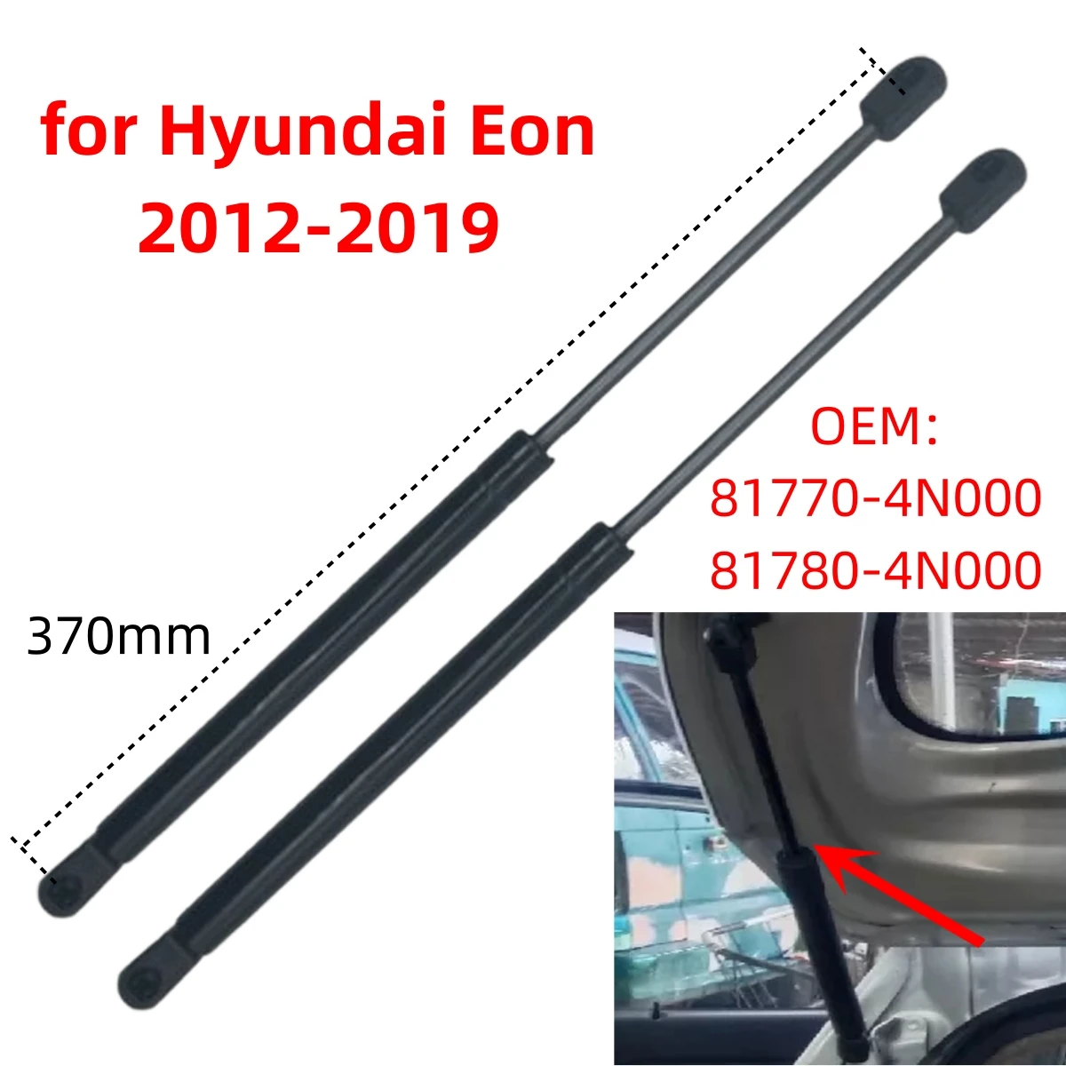 for Hyundai Eon 2012-2019 370mm 817704N000 Car Rear Boot Trunk Tailgate Gas Strut Damper Support Shock Bars 817804N000