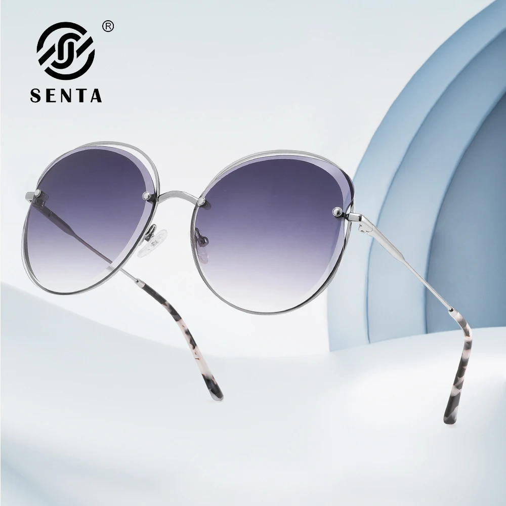 SENTA Butterfly Sunglasses Butterfly Rimless Sunglasses Butterfly Glasses Eyewear for Women Oversized Car Driving Glasses Trendy