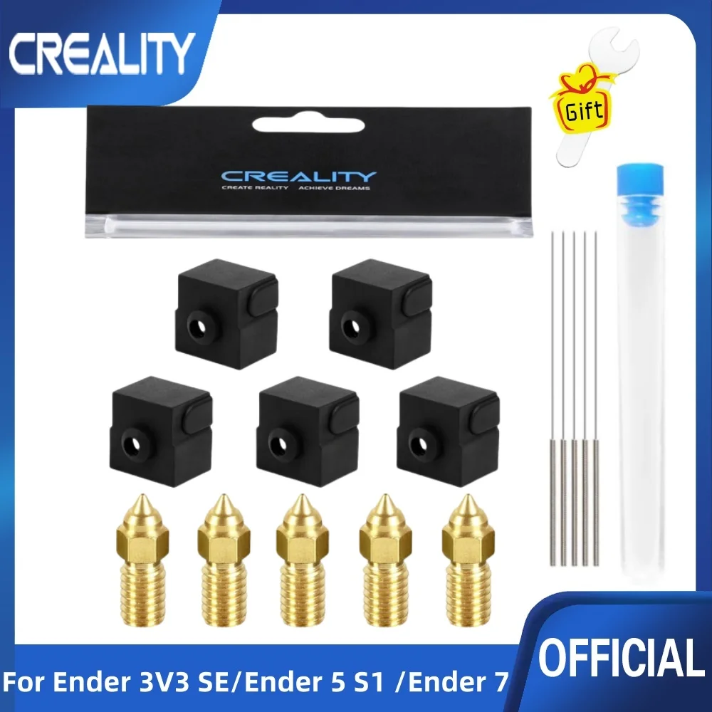 Creality Ender 3 V3 SE Silicone Sock and Nozzle,Silicone Cover and High-Speed  Nozzle for Ender 5 S1, Ender 7 3D Printer