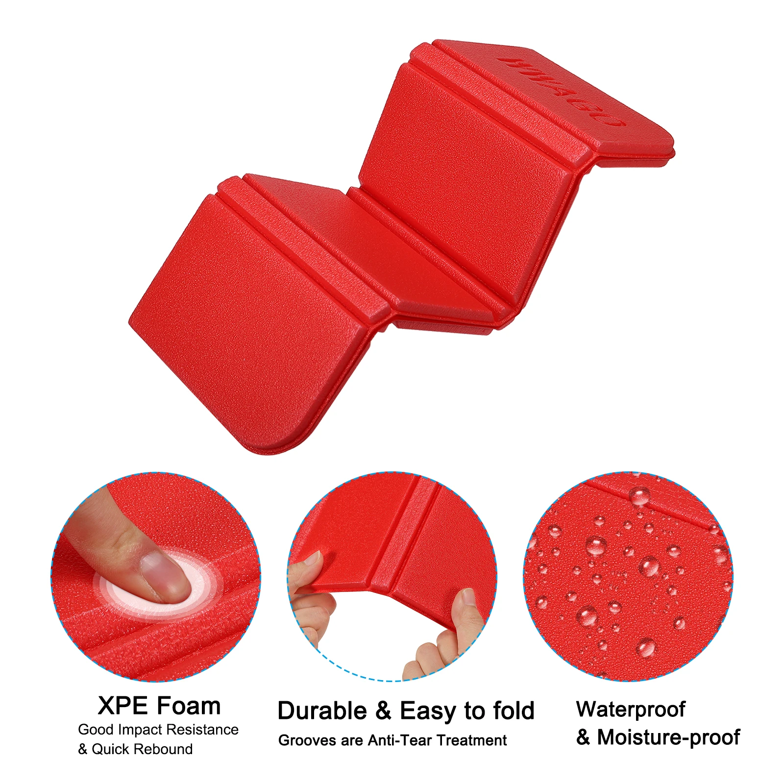 5 قطعة مقعد وسادة قابل للطي التخييم وسادة الجلوس 15 "x 11" مقاوم للماء XPE رغوة الجلوس في الهواء الطلق الحصير للنزهة التنزه السفر 5 اللون