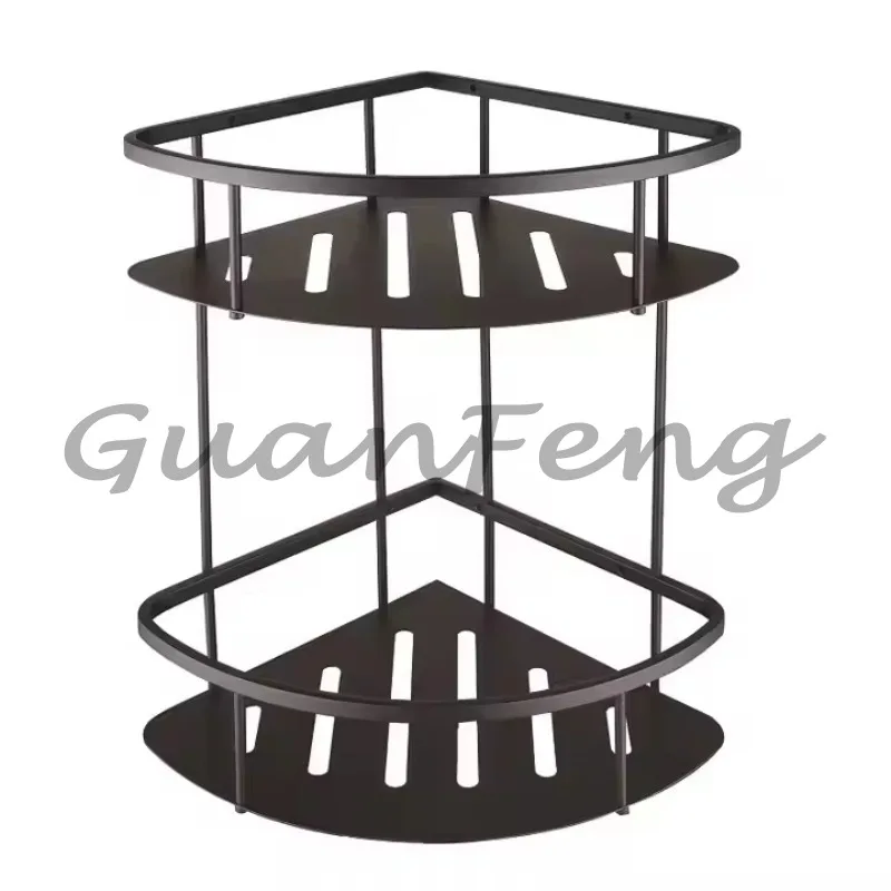 Two Tier 304 Stainless Steel Bathroom Corner Shelf Dual Layer Wall Storage Rack for Hotel Bathroom Use