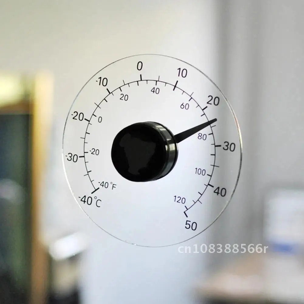 

Прозрачный термометр по Цельсию, градусов по Фаренгейту, Круглый самоклеящийся наружный термометр, указка, измеритель температуры для дома