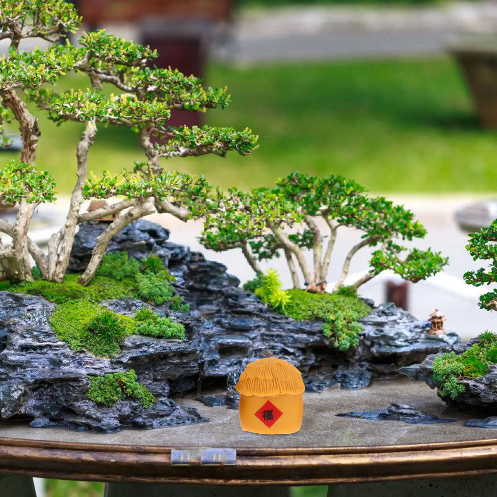 5Pcs Mini Resin Farmhouse Miniature Village Houses Micro Landscape Garden Yard Accessories for Succulent Planting Bonsai